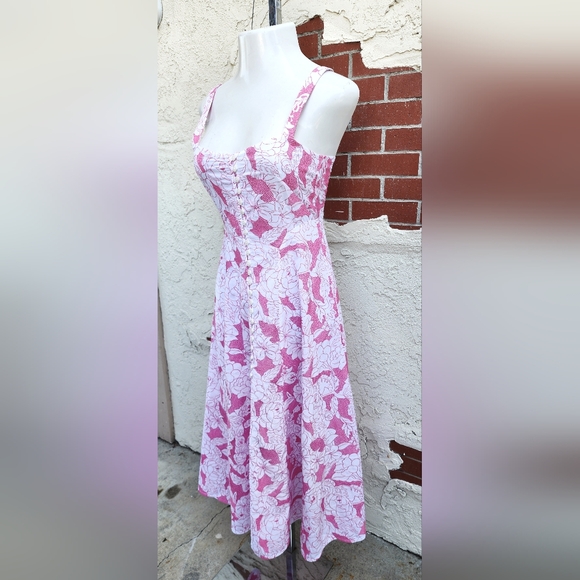 $659 THREE GRACES London embroidered cotton sleeveless strap 8 long midi dress - Picture 7 of 16